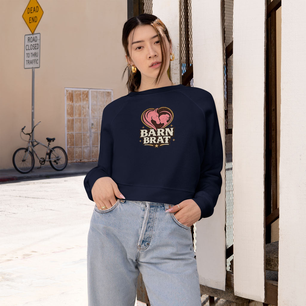 Barn Brat Heart Cropped Pullover Sweatshirt | HorseGirlsBrand