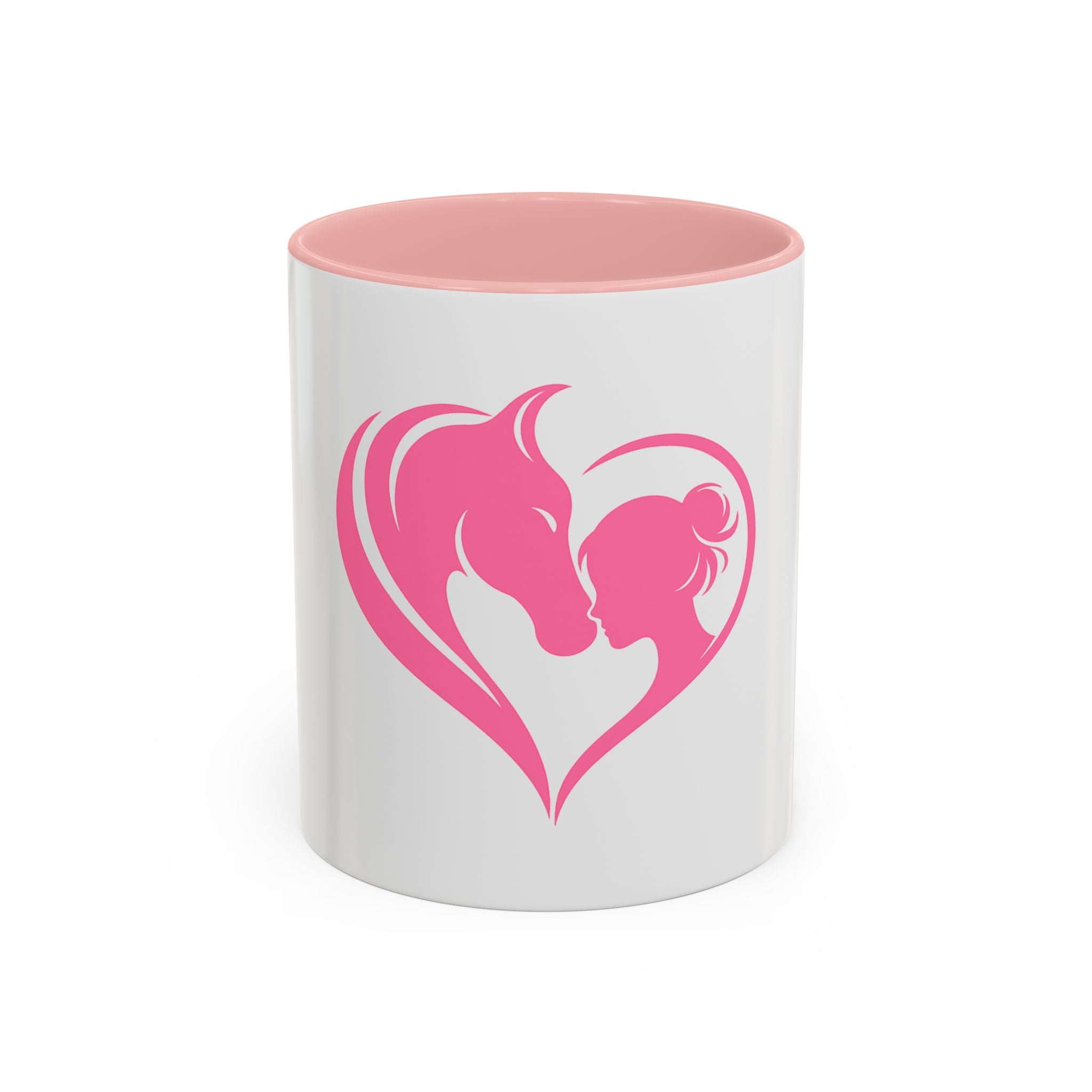 Heart Logo Accent Coffee Mug  Horse & Girl Silhouette for Horse Lovers 11/15oz HorseGirlsBrand