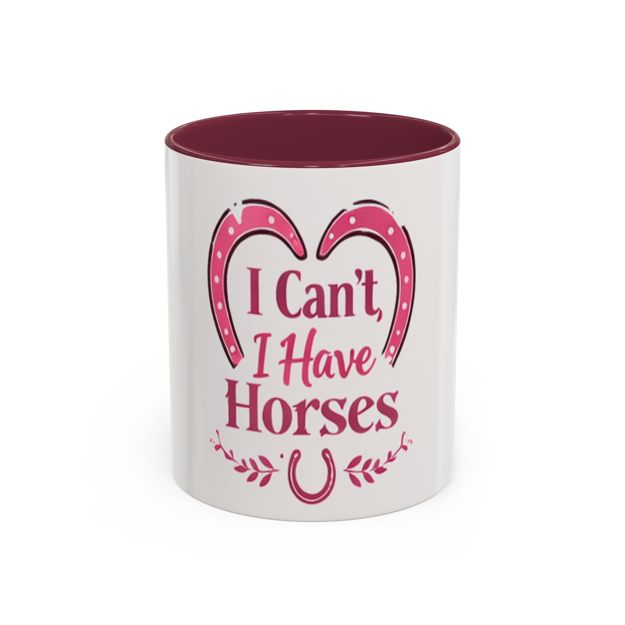 I Can't I Have Horses Pink Horseshoe Heart Mug | Coffee Cup, Equestrian, HorseGirlsBrand