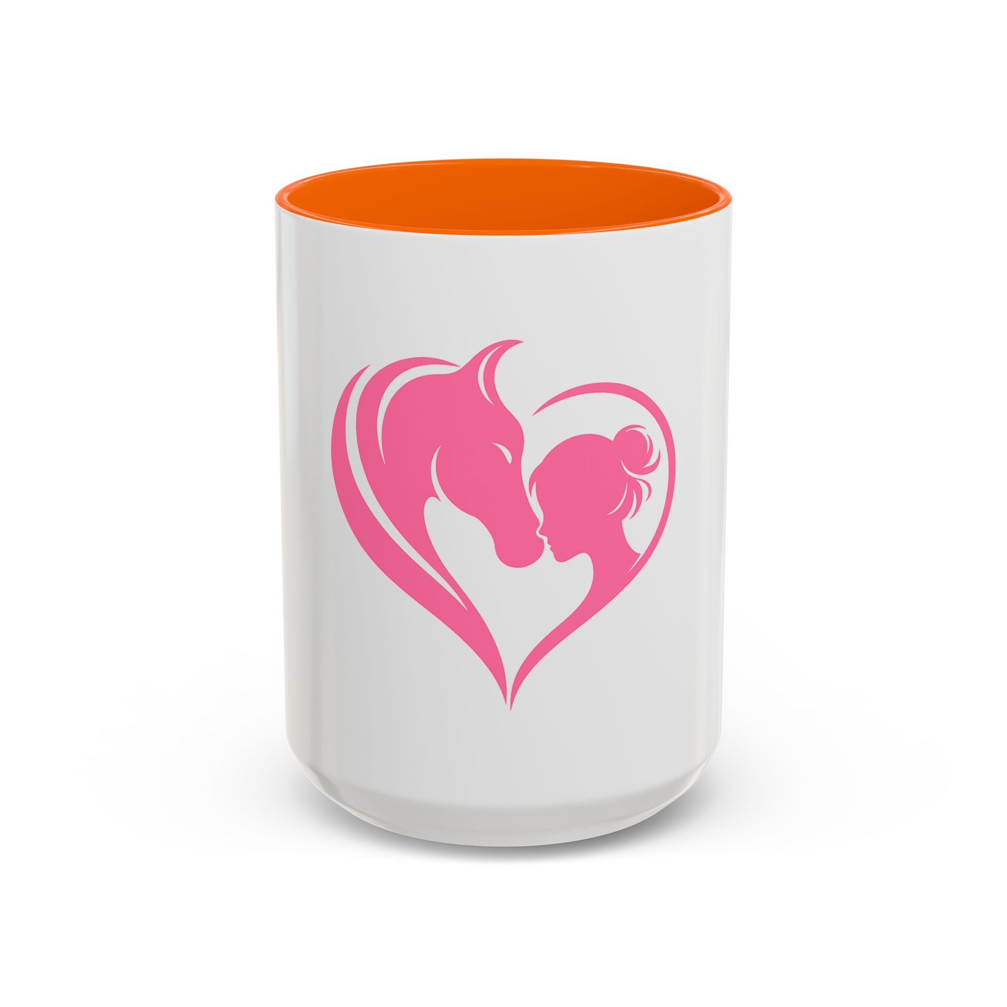 Heart Logo Accent Coffee Mug  Horse & Girl Silhouette for Horse Lovers 11/15oz HorseGirlsBrand