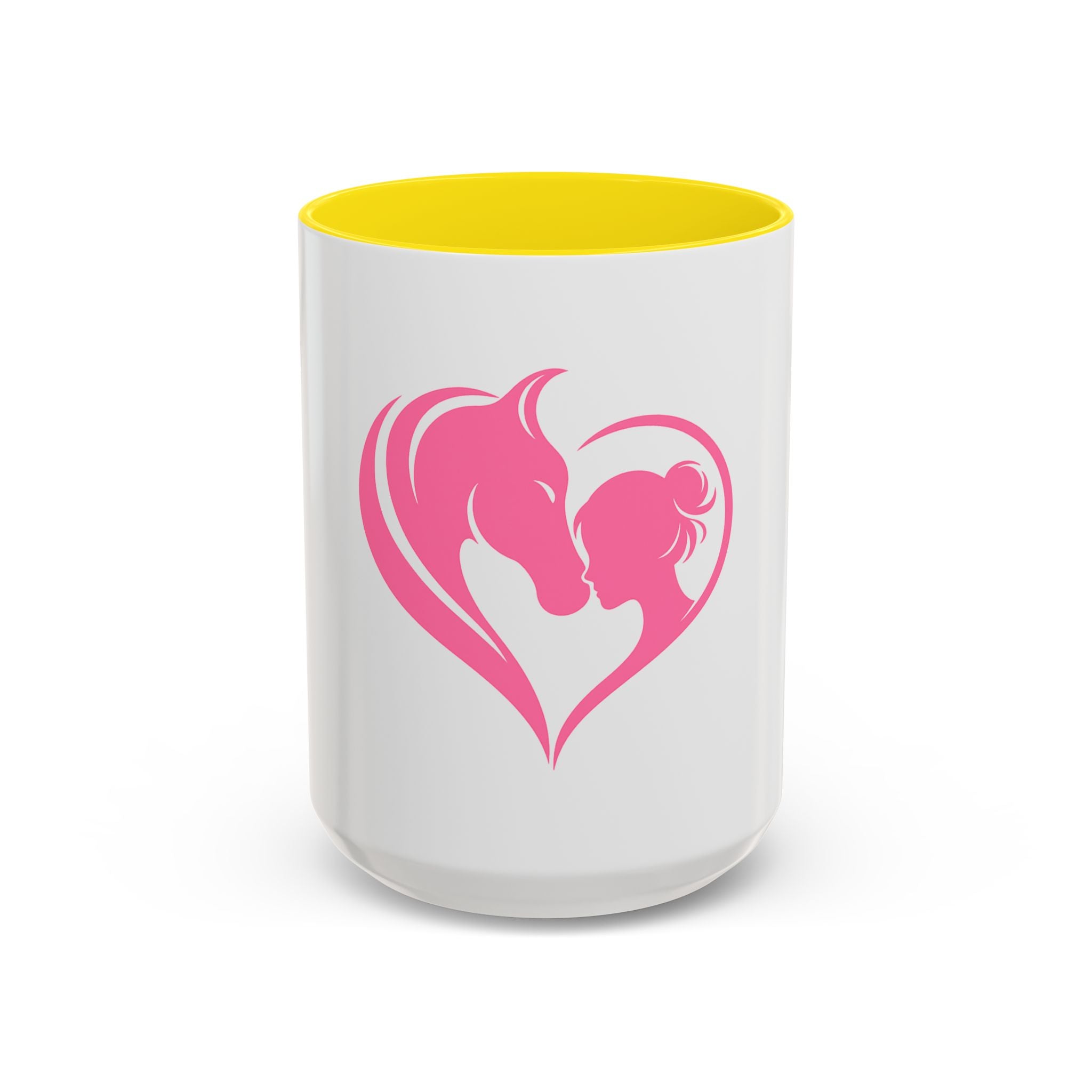 Heart Logo Accent Coffee Mug  Horse & Girl Silhouette for Horse Lovers 11/15oz HorseGirlsBrand