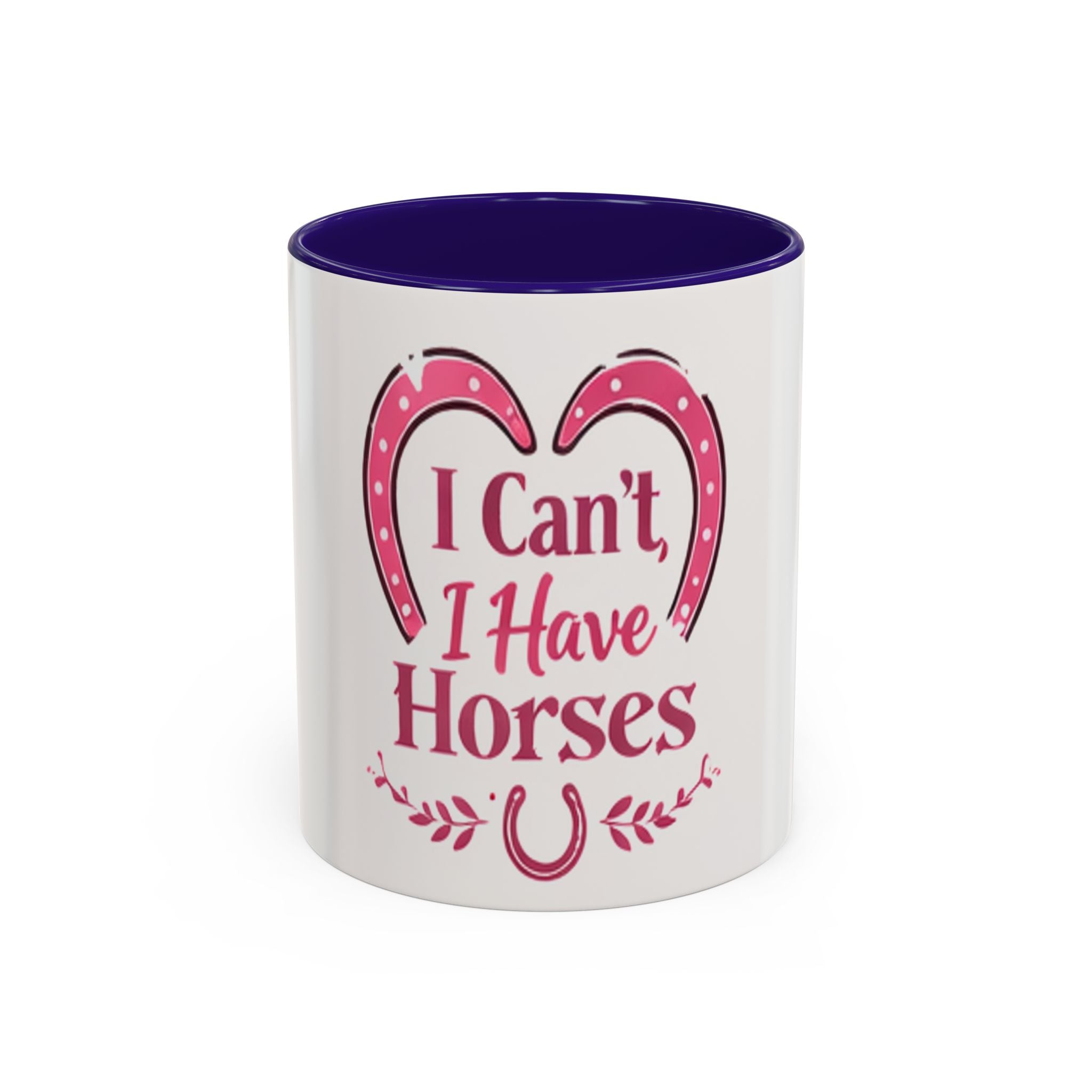 I Can't I Have Horses Pink Horseshoe Heart Mug | Coffee Cup, Equestrian, HorseGirlsBrand