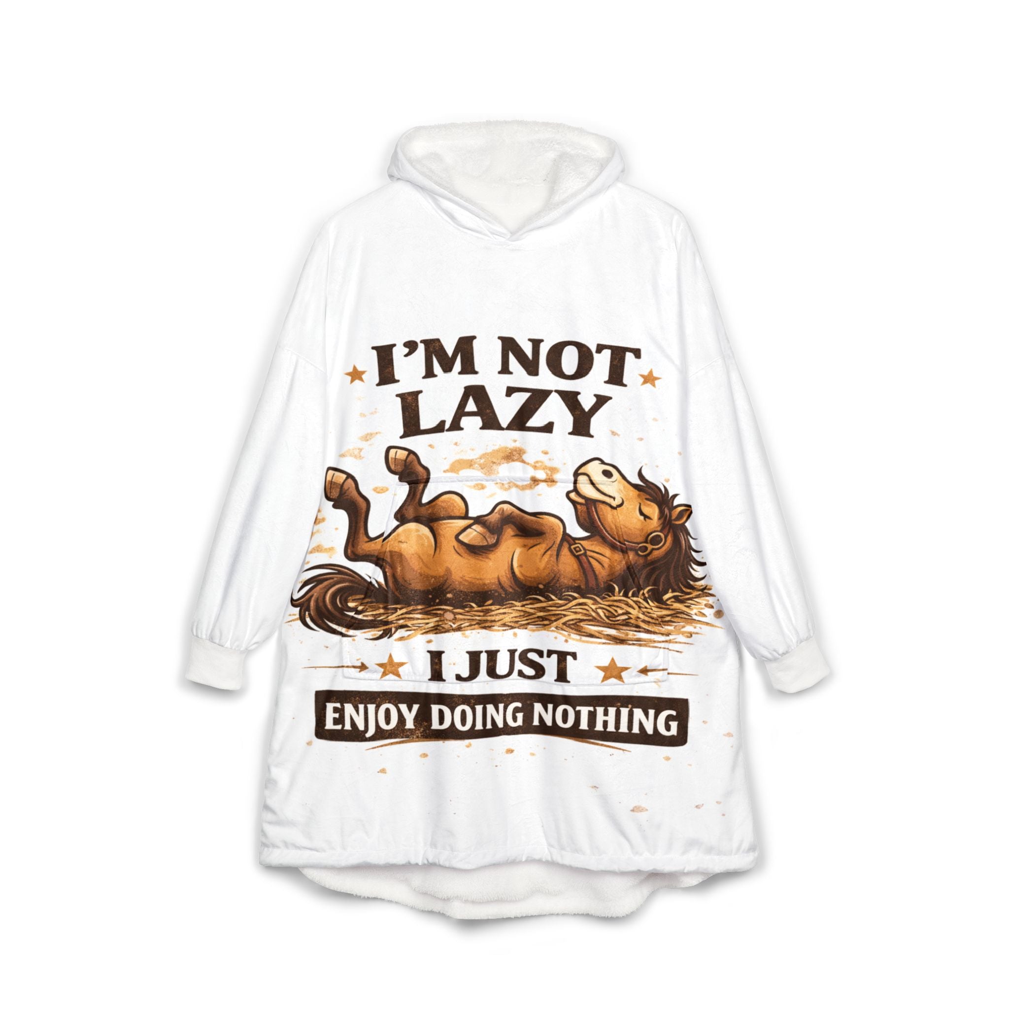 I'm Not Lazy I Just Enjoy Doing Nothing Hooded Blanket | Lazy Horse Design HorseGirlsBrand
